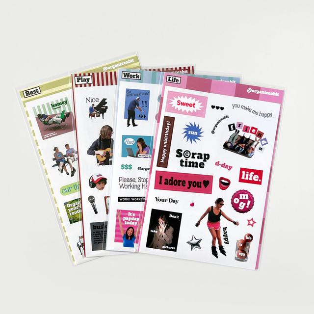 series sticker2 시리즈 워크 레스트 휴식 음악 뮤직 키치 하이틴 오브제 스티커