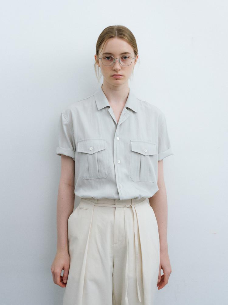 [2차 재입고] wrinkled lapel shirts (mint grey)