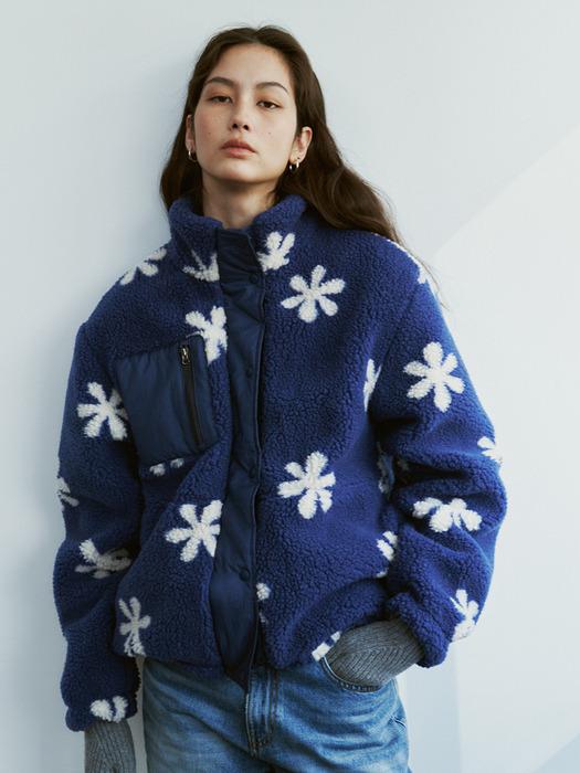 Daisy Fleece Jacket Navy_F254JP02