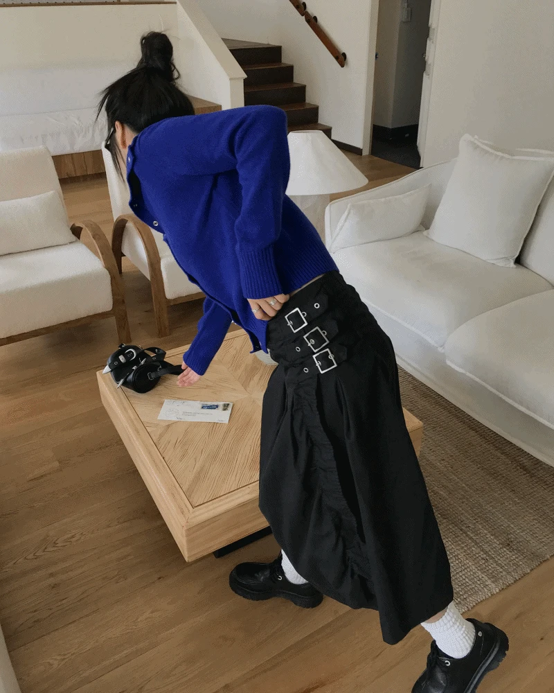 [MD PICK!] BELTED PLEATS WRAP SK