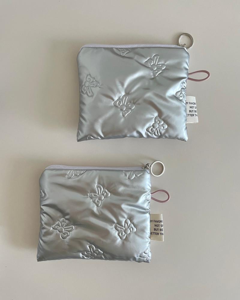 [이번주 재입고 예정] 실버 리본 파우치 카드지갑