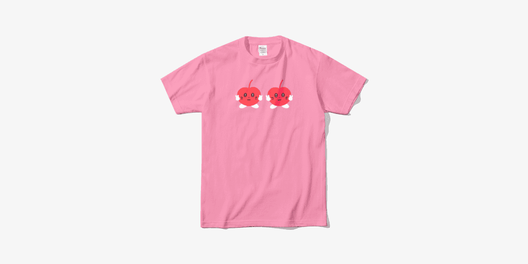 나만고양이없어 체리 브이 티셔츠 ㅣ 마플샵