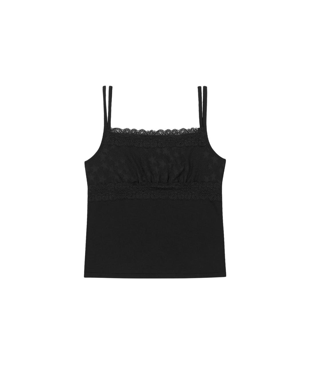 Double Strap Lace Sleevless / Black