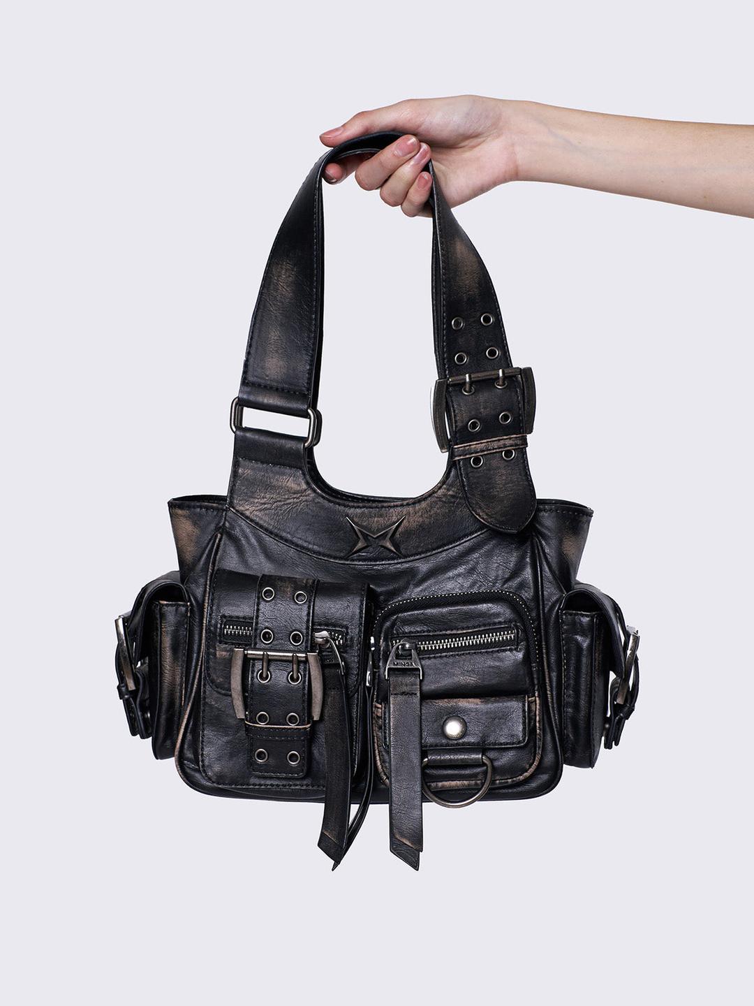 Jade Vegan Shoulder Bag - One Size / Black