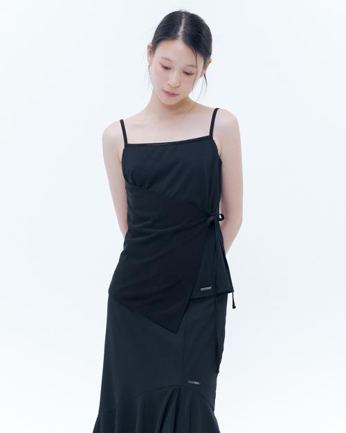 Sheer mod wrap sleeveless BLACK
