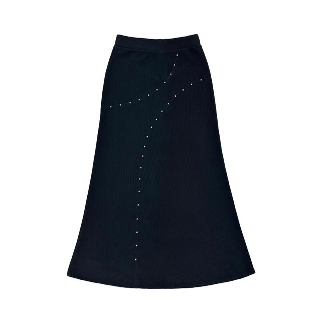 SNAP BUTTON SKIRTS_BLACK