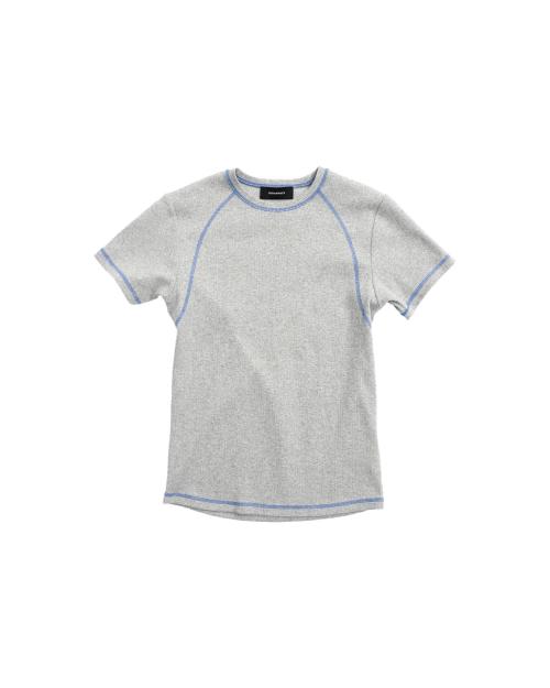컬러드 스티치 라인 반팔 티 (멜란지 그레이)