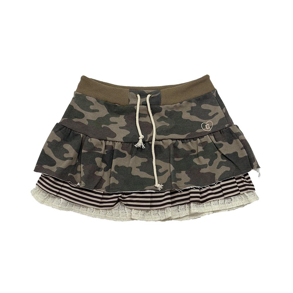 CAMO LAYERED SKIRT [CAMO]