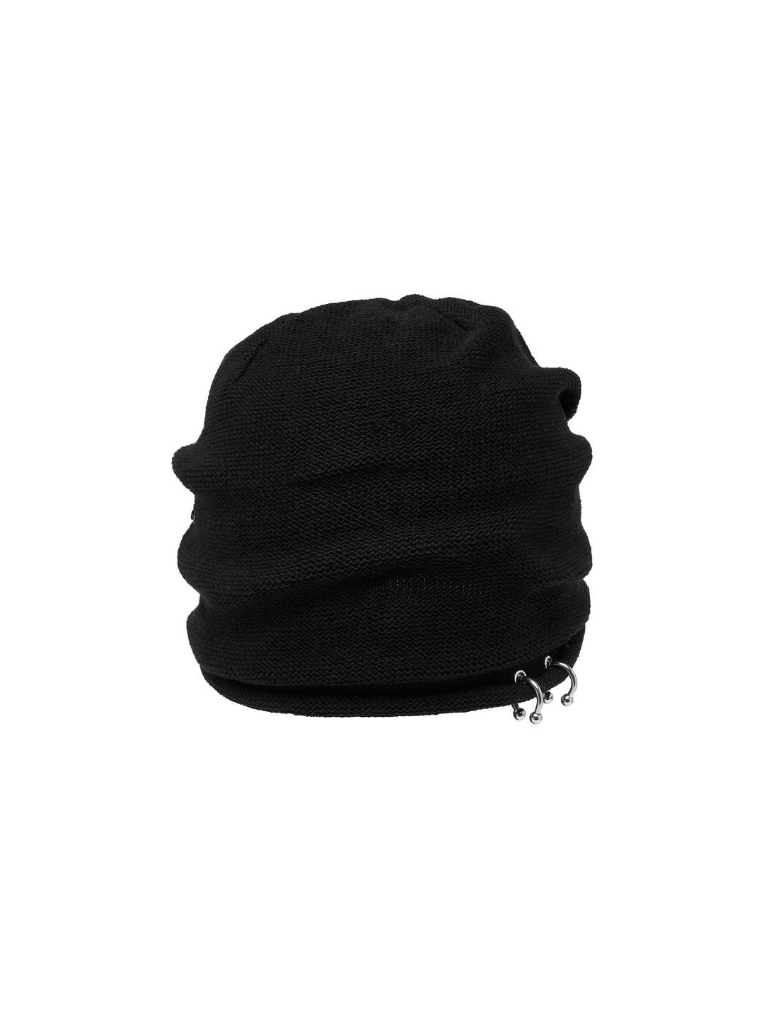 Pierced Slouch Beanie_[Black]