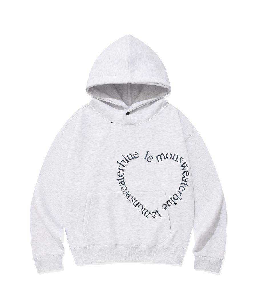 [1차 리오더] Chuck LSB Heart Logo Regular Fit Hoodie, Light Gray
