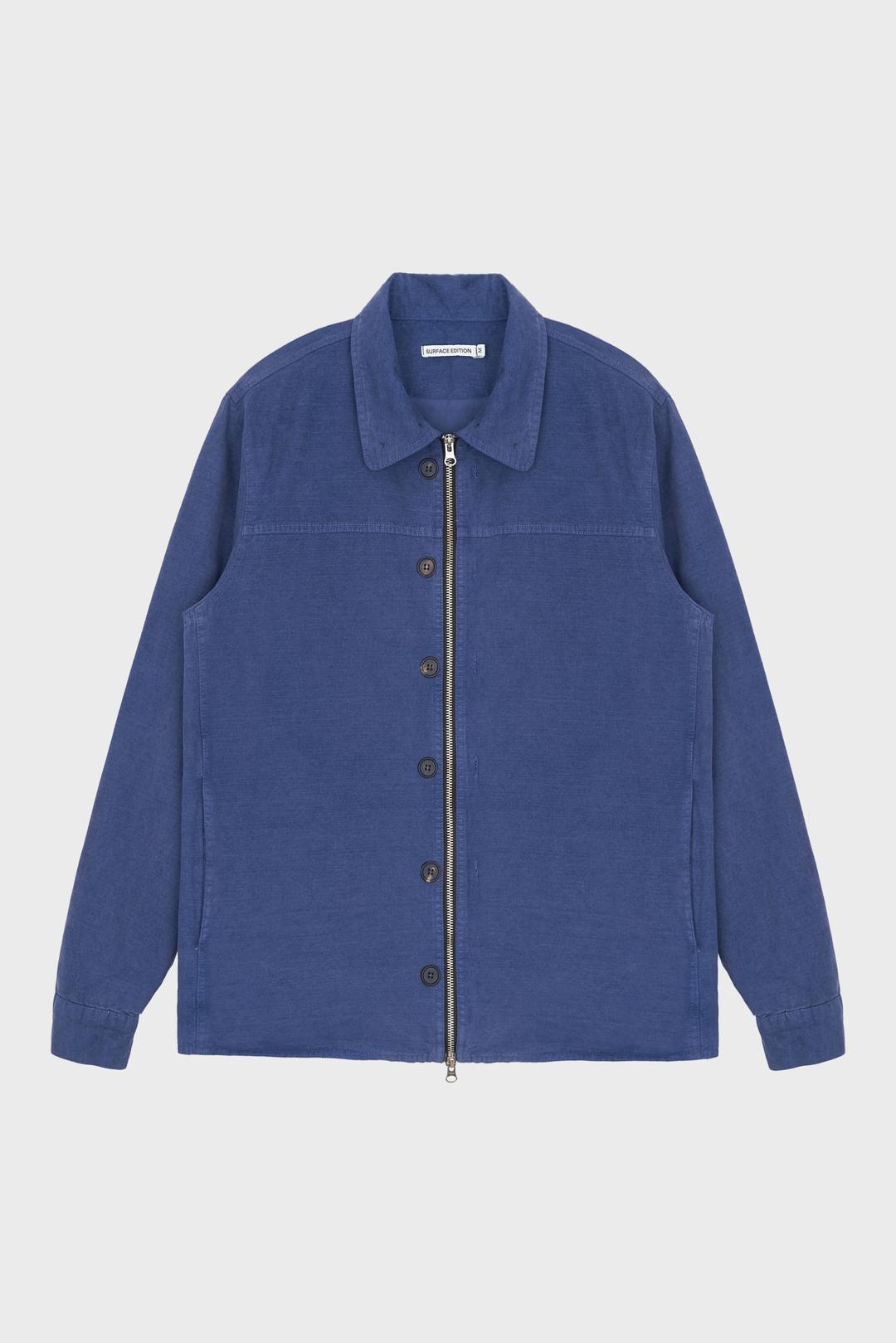 DYED BUTTON SHIRT JACKET FRENCH BLUE