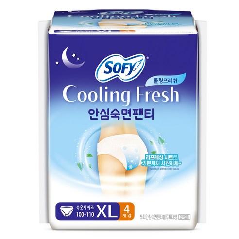 쏘피 쿨링프레쉬 입는 오버나이트 안심숙면팬티, 특대형, 4매입, 1팩