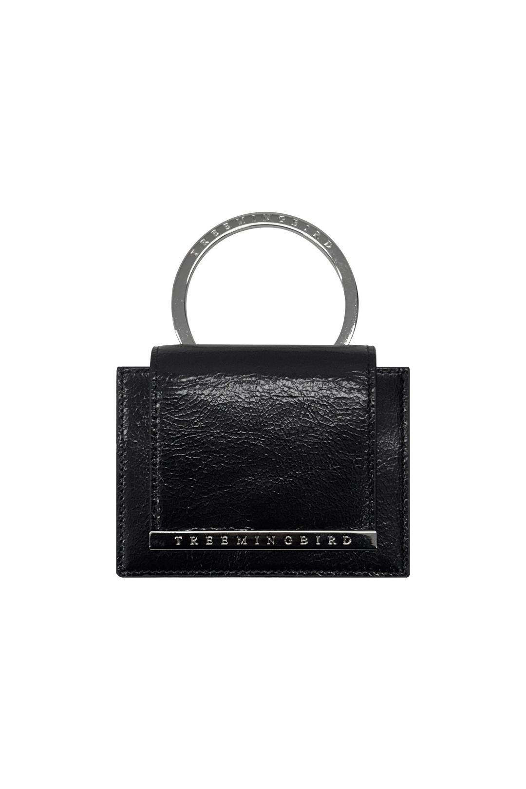 Metal O RIng Glossy Wallet [ Black ]