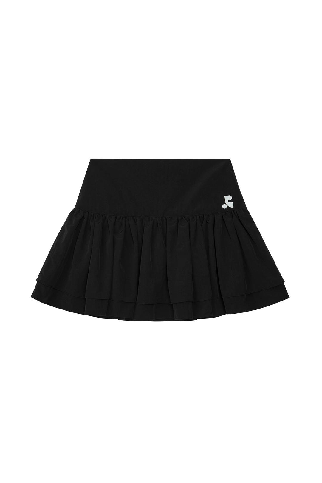 RUFFLE MINI SKIRT - BLACK
