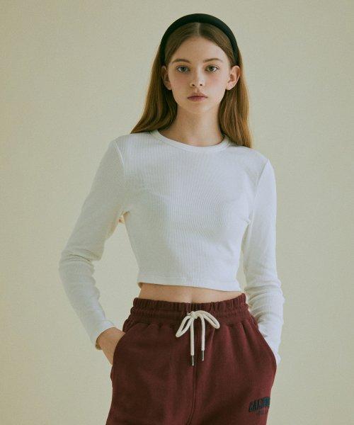 골지 크롭 긴팔티(솔리드) / WHLAC3891F