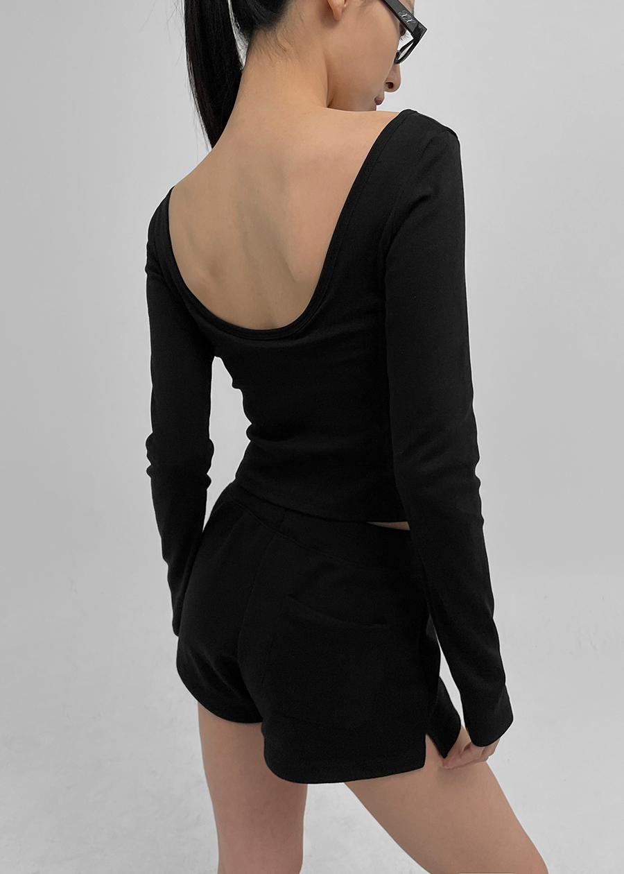 블랙업 [2천장판매] [MADE] 이지 백리스 긴팔티 (캡내장)