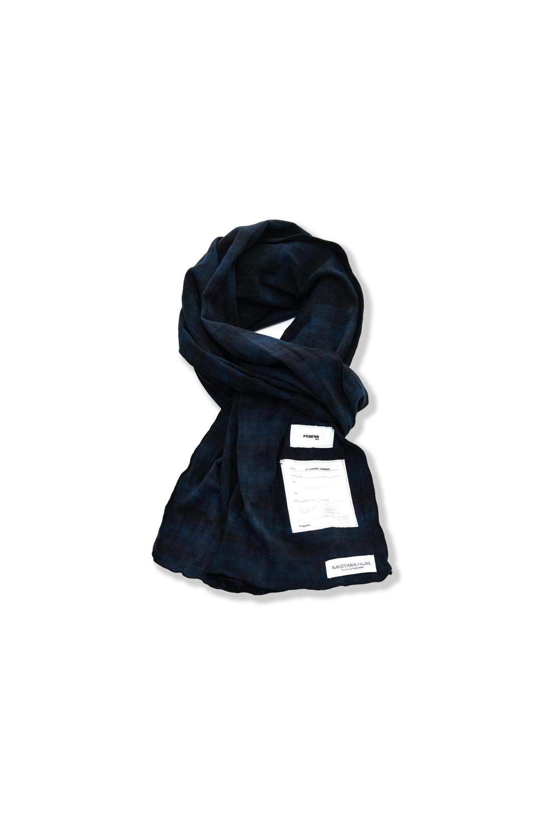 mosaic check scarf_blue