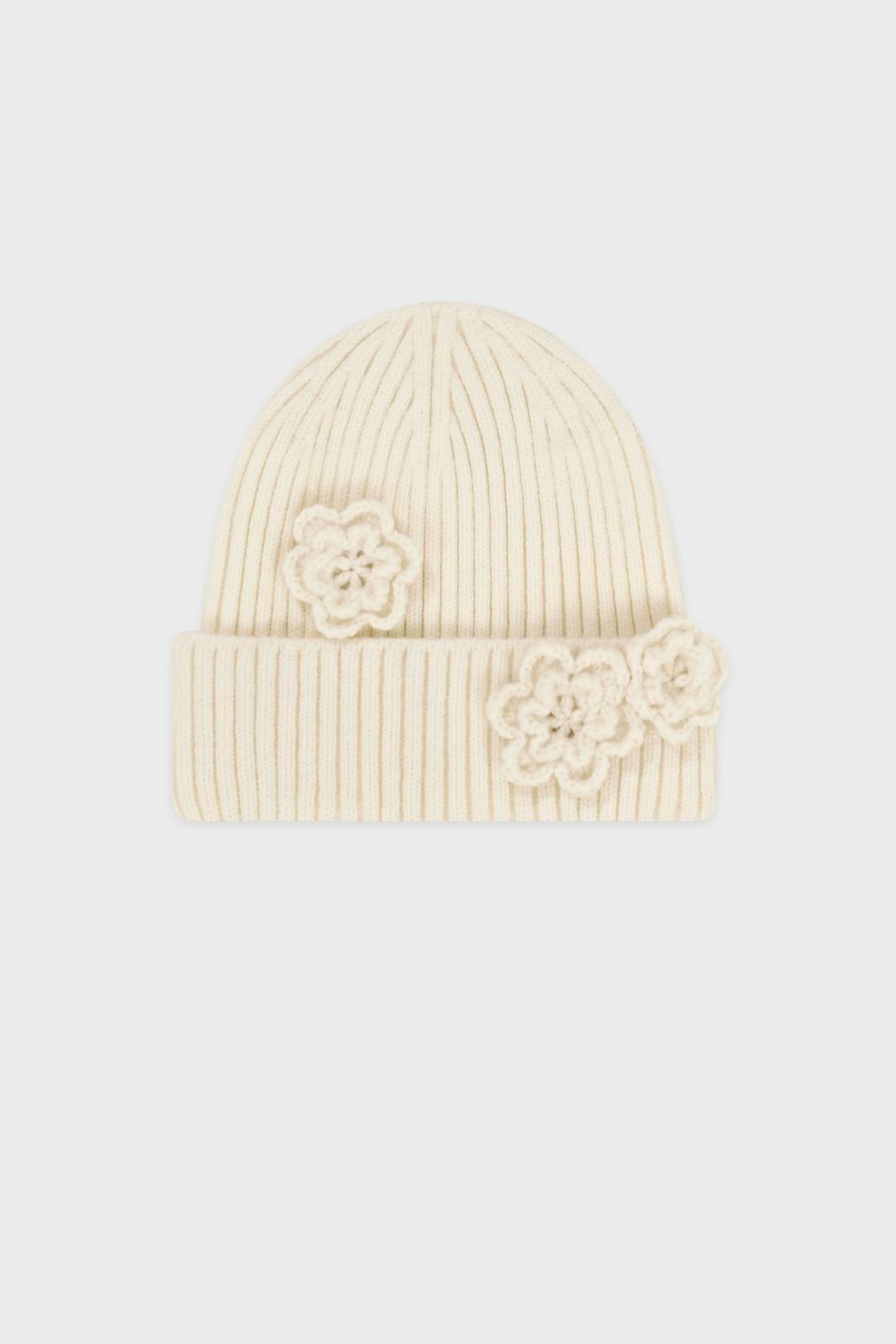 Flower Beanie (Cream)
