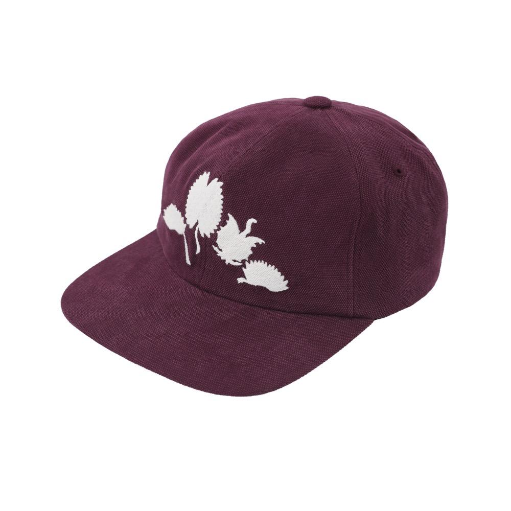 Flower embroidered Cap- Purple