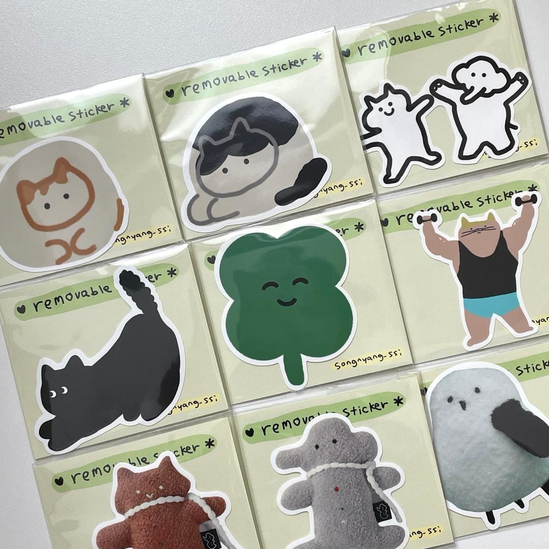 [송냥씨] 리무버블 빅 스티커 9종