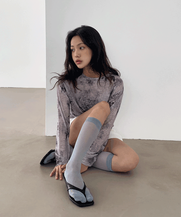 모렌트 소이노 플라워 라운드넥 긴팔 티셔츠