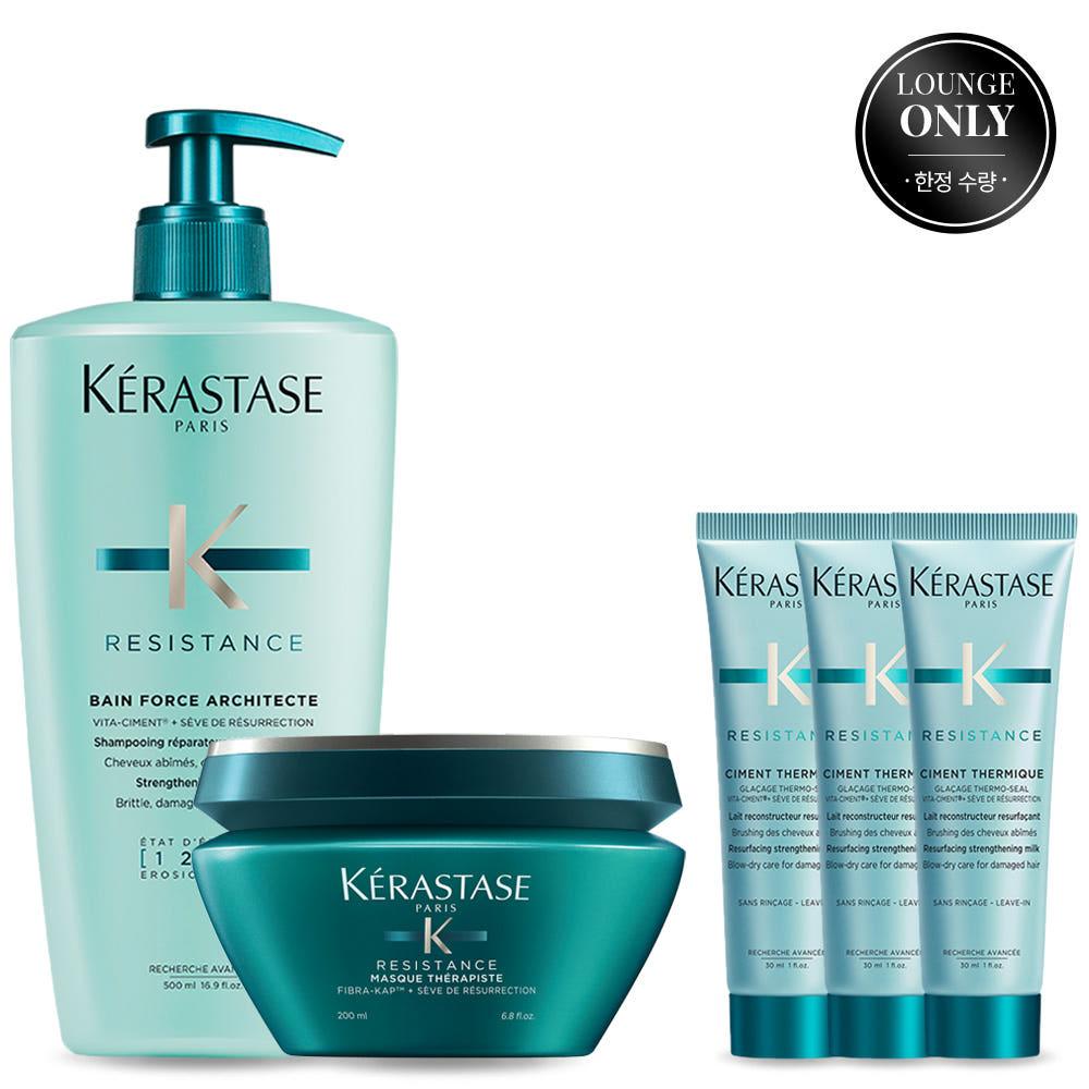 [케라스타즈][라운지][손상모 2STEP 케어] 방 포스 아키텍트 500ml + 헤어 마스크 테라피스테 200ml 듀오