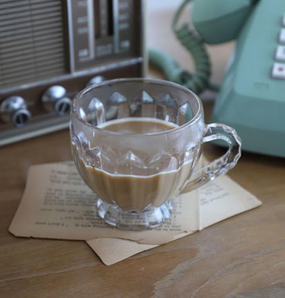 레트로 유리 커피잔 티잔