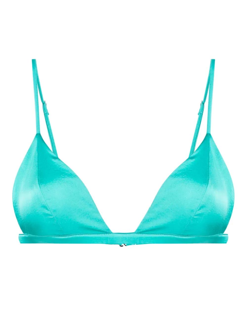 Fleur Du Mal 럭스 트라이앵글 브라 | 그린 | FARFETCH KR