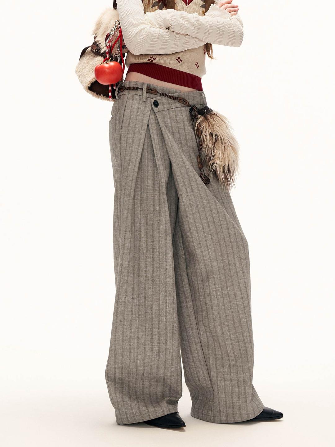 [MAMC] Alden Stripe Drape Pants