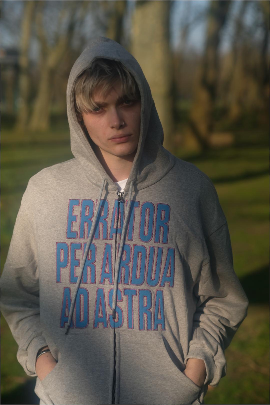 Ad Astra Appliqué 2way Hoodie Zip Up Grey *4/11 예약 발송