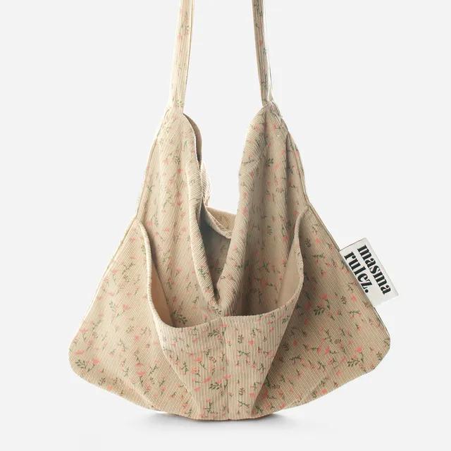 Rabbit eco bag-Cob pink flower