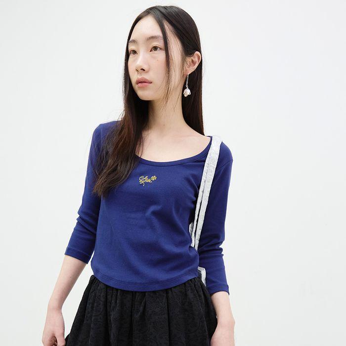 Nue 2Way 3/4 Tie T-Shirt Plum