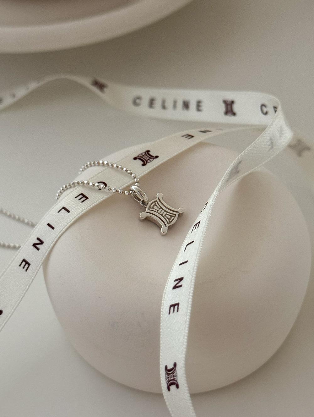 CELINE Triomphe logo necklace