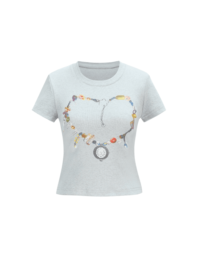 'My necklace.\' T-shirt_Gray
