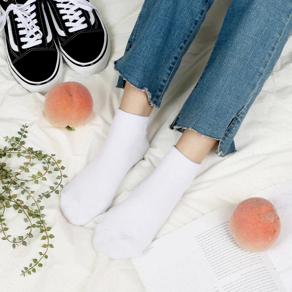 [7켤레]구멍안나는 쫀쫀한 밴드 쿼터 발목 양말 도톰 순면 2겹 시그니처 여성 남자 왕발 U807