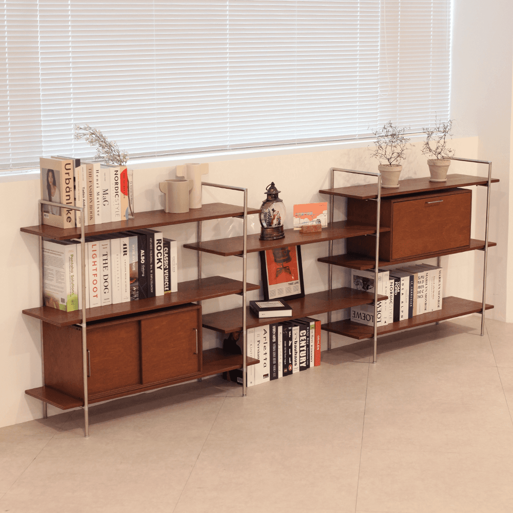 라왕합판 모듈선반 원목 쉘프 2단 3단 모음 미드센츄리 모던 철제 디자인 가구