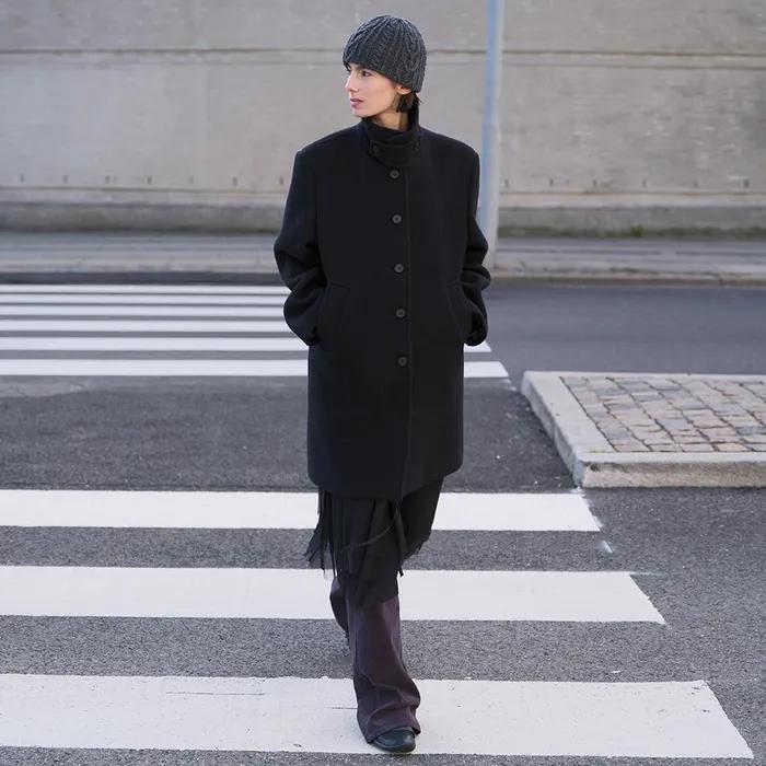 OVERSIZED SINGLE COAT (DARK NAVY)