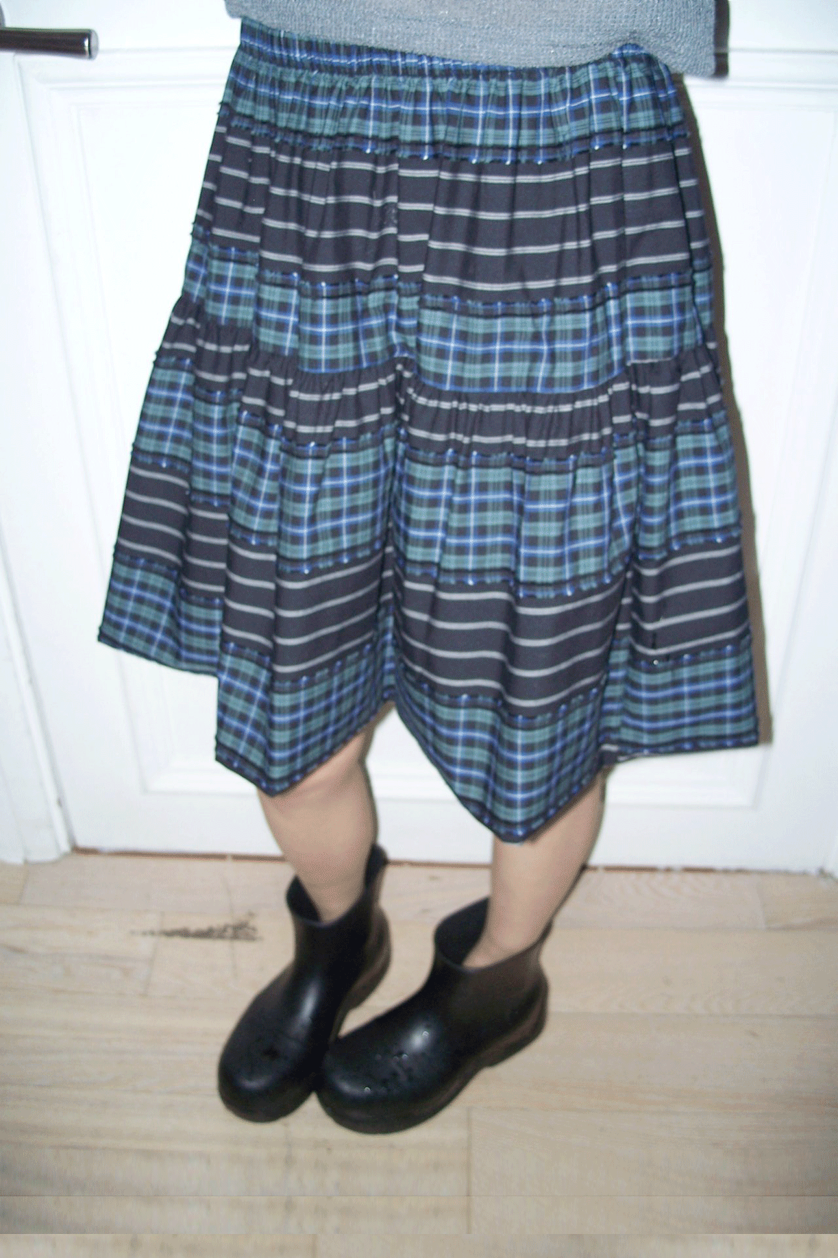 히피디피 2way village check skirt (2color)