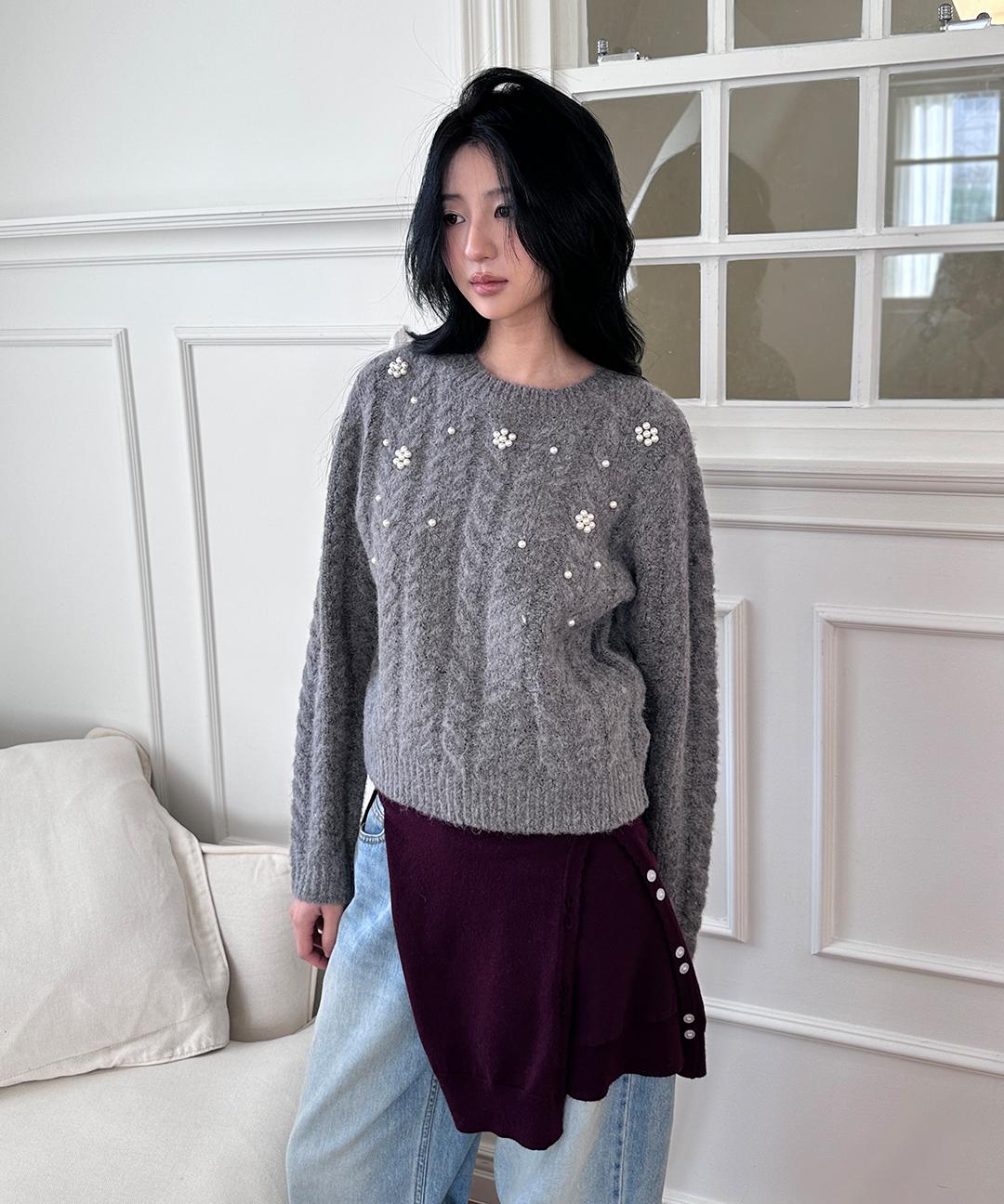 마가린핑거스 PEARL POINT PULLOVER (GREY)