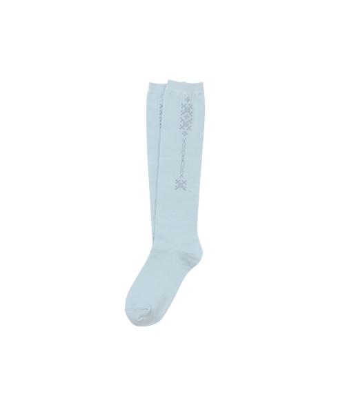 Tattoo Cotton Knee Socks Sky Blue
