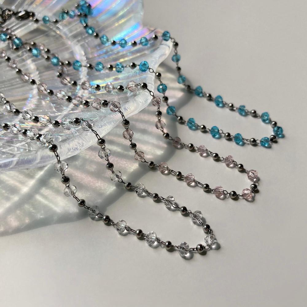 [전체 써지컬스틸] 글라스 볼체인 초커 목걸이 (3color)