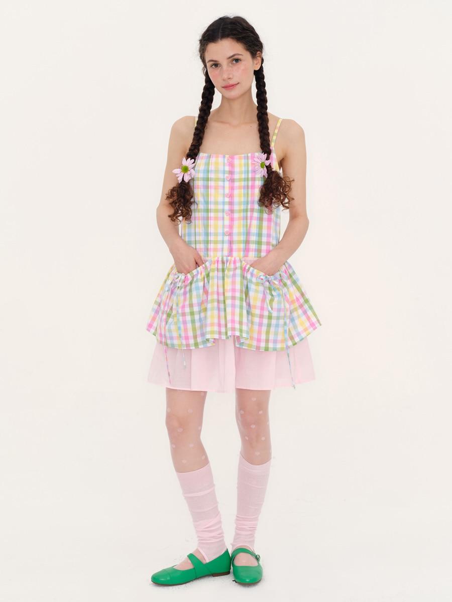 HELLOHOW Double-layer Playful Suspender Dress