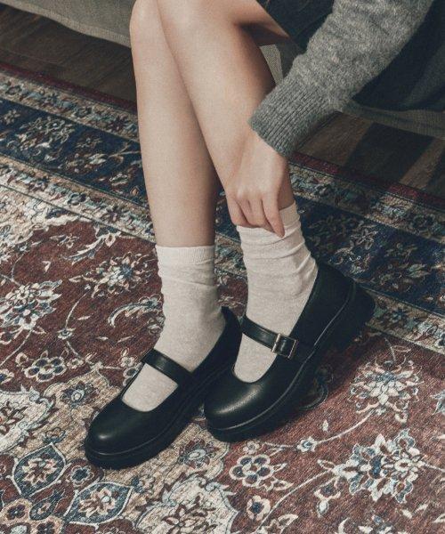 4.5cm 라운드토 청키 메리제인 루디(CW0053BK)