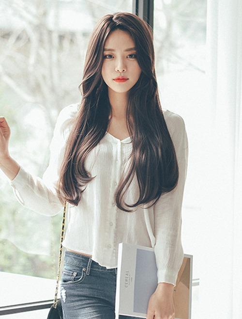 여성 통가발 긴 앞머리 롱 스트레이트