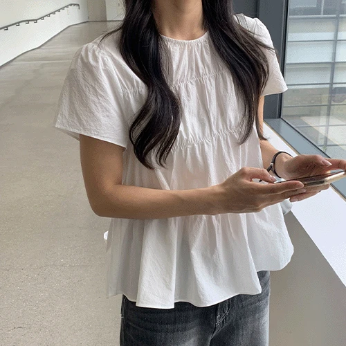 마요 캉캉 반팔블라우스