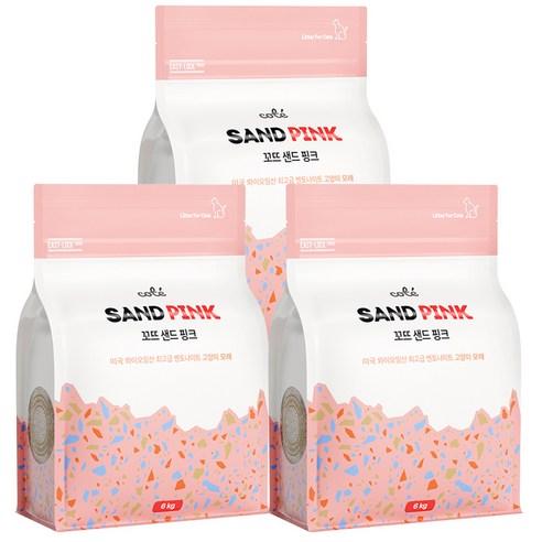 꼬뜨 샌드 벤토나이트 고양이모래 핑크, 6kg, 다마스크 장미향, 3개