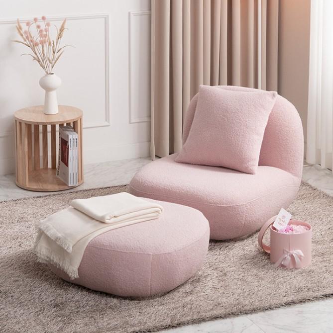 (착불) 포근양털좌식소파의자(스툴+방석포함)