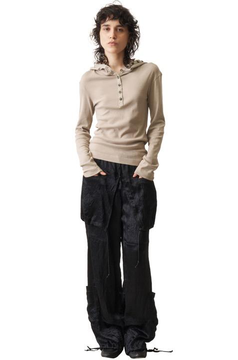 Hooded Henley Tee, Grain