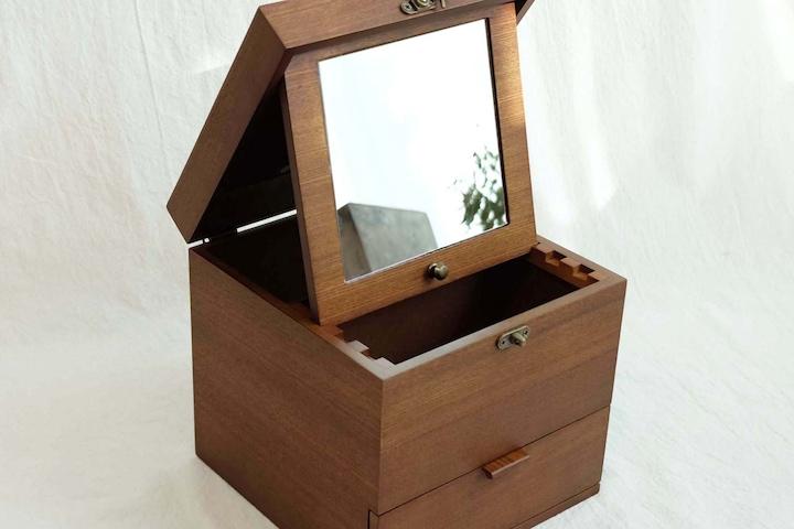 빈티지 우드 화장품 수납함 정리함