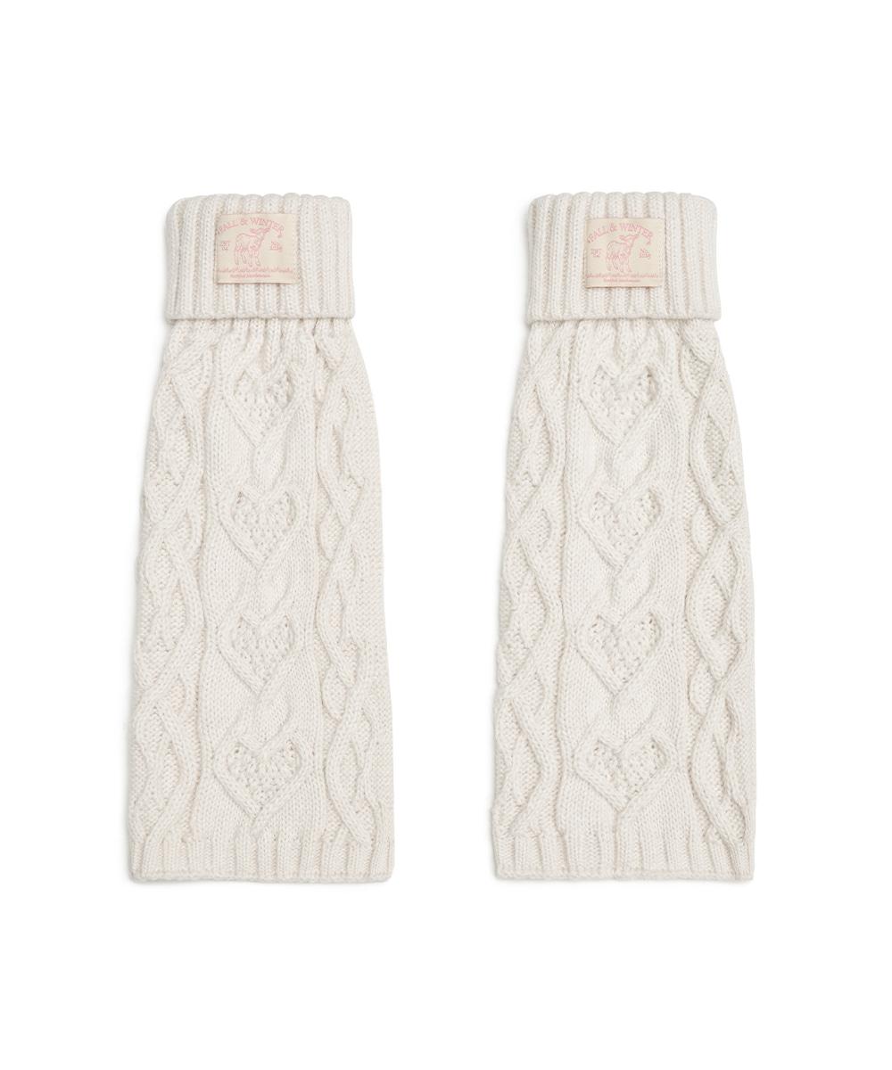 [NEW 10%] DIAMOND CABLE LEG WARMERS - IVORY